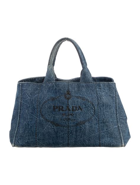 prada tote red interior|Prada denim tote.